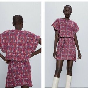 Zara Ruffle Knit Metallic Cropped Top